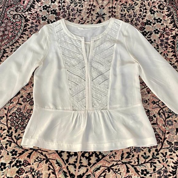 Twelfth Street by Cynthia Vincent Silk Embroidered Blouse - Picture 1 of 8